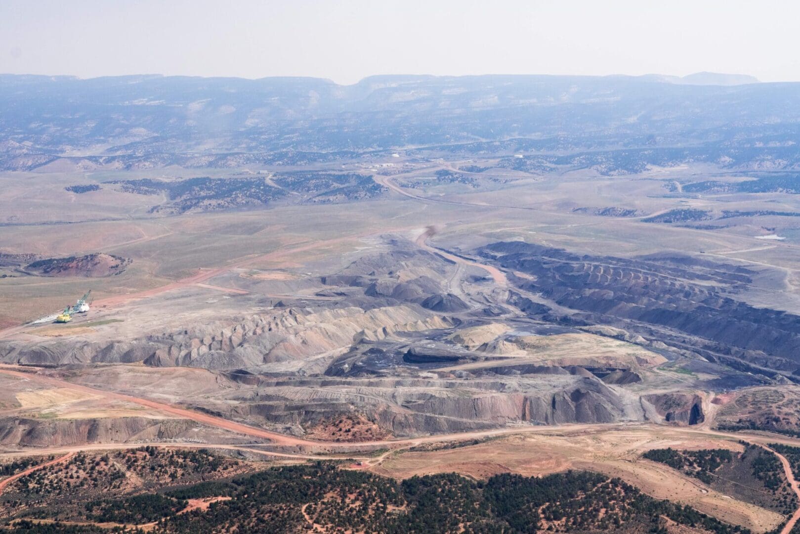 Kayenta Black Mesa Coal Mine - Peabody Coal Mine-40 An aerial view of an open pit coal mine.